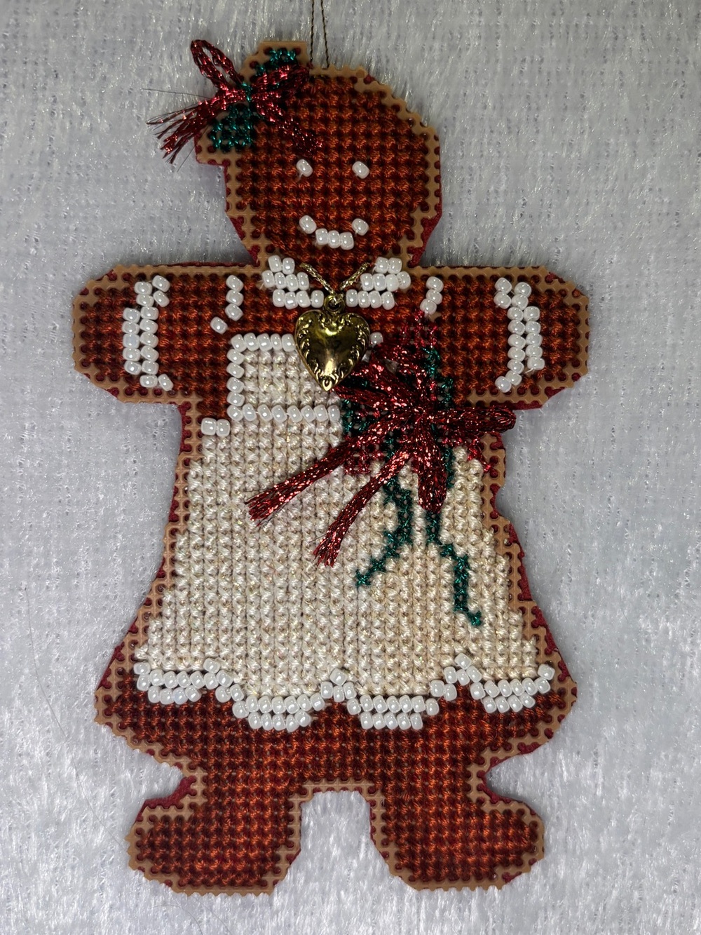🎄 Handcrafted Gingerbread Girl Holiday Ornament 🎄